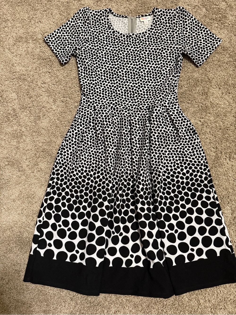 LuLaRoe Black and White Polka Dot Midi Dress
